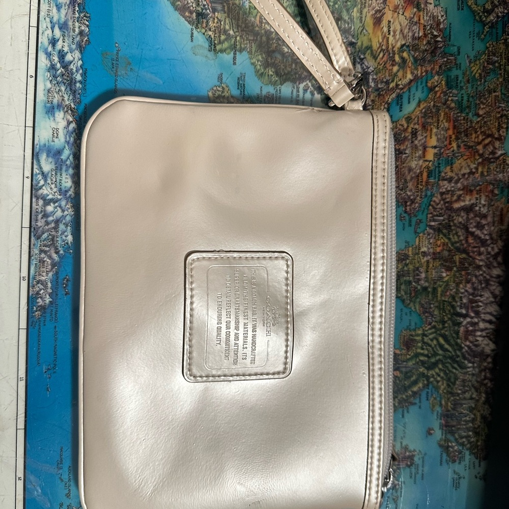 Coach Cream Wristlet Pouch